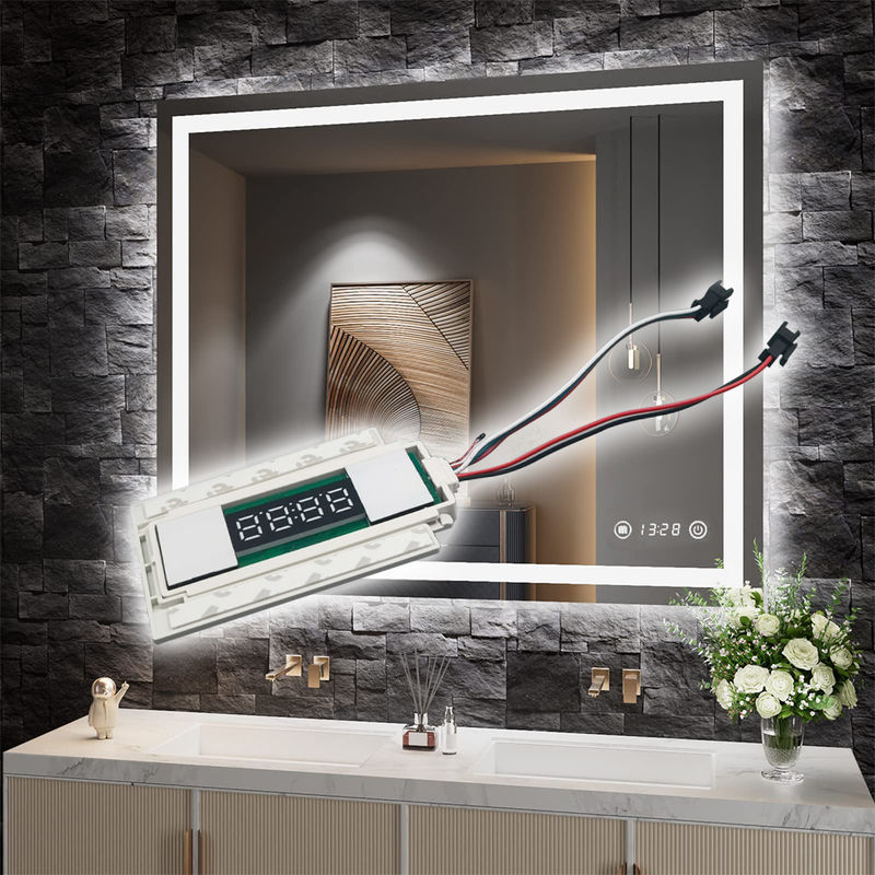 Display de tempo Slim DC12V 5A 60W Desfoque LED Luz Espelho Sensor de toque Stepless Dimmer Switch
