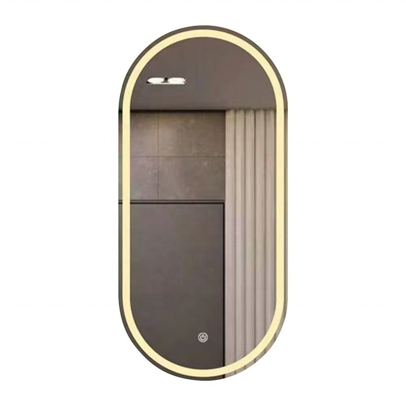 Smart LED Banheiro Vanity Mirror com banheiro de banho oval e luzes luminosas em prata