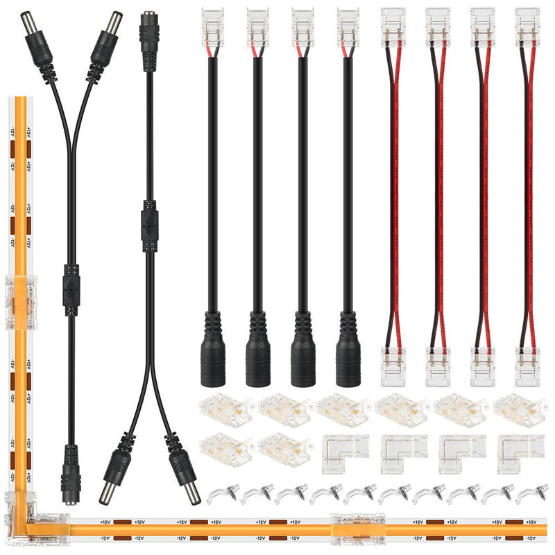 DIY Iluminação do lar Plástico 8mm 2 Pin SMD Cob Led Strip Connector para Design Moderno