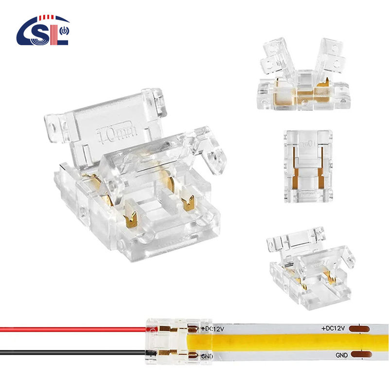 Conectores de tira LED IP20 COB à prova d'água para 8 mm 10 mm de tira para tira de plástico em forma de L